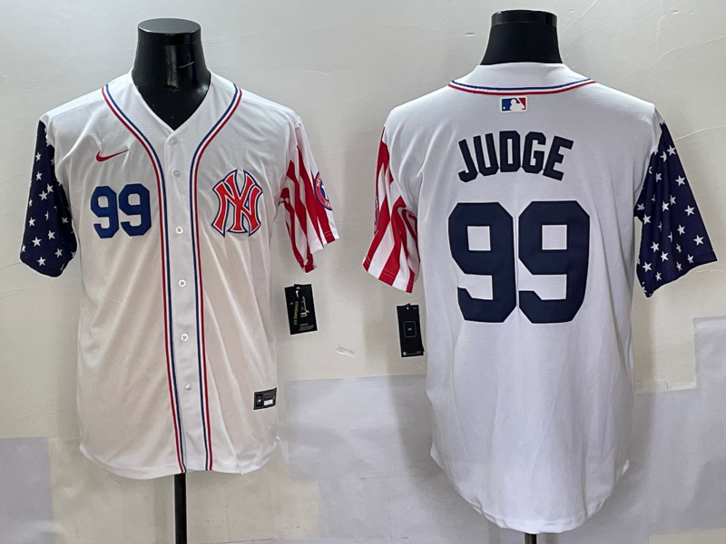 Men 2025 MLB New York Yankees 99 Judge white jersey style 11